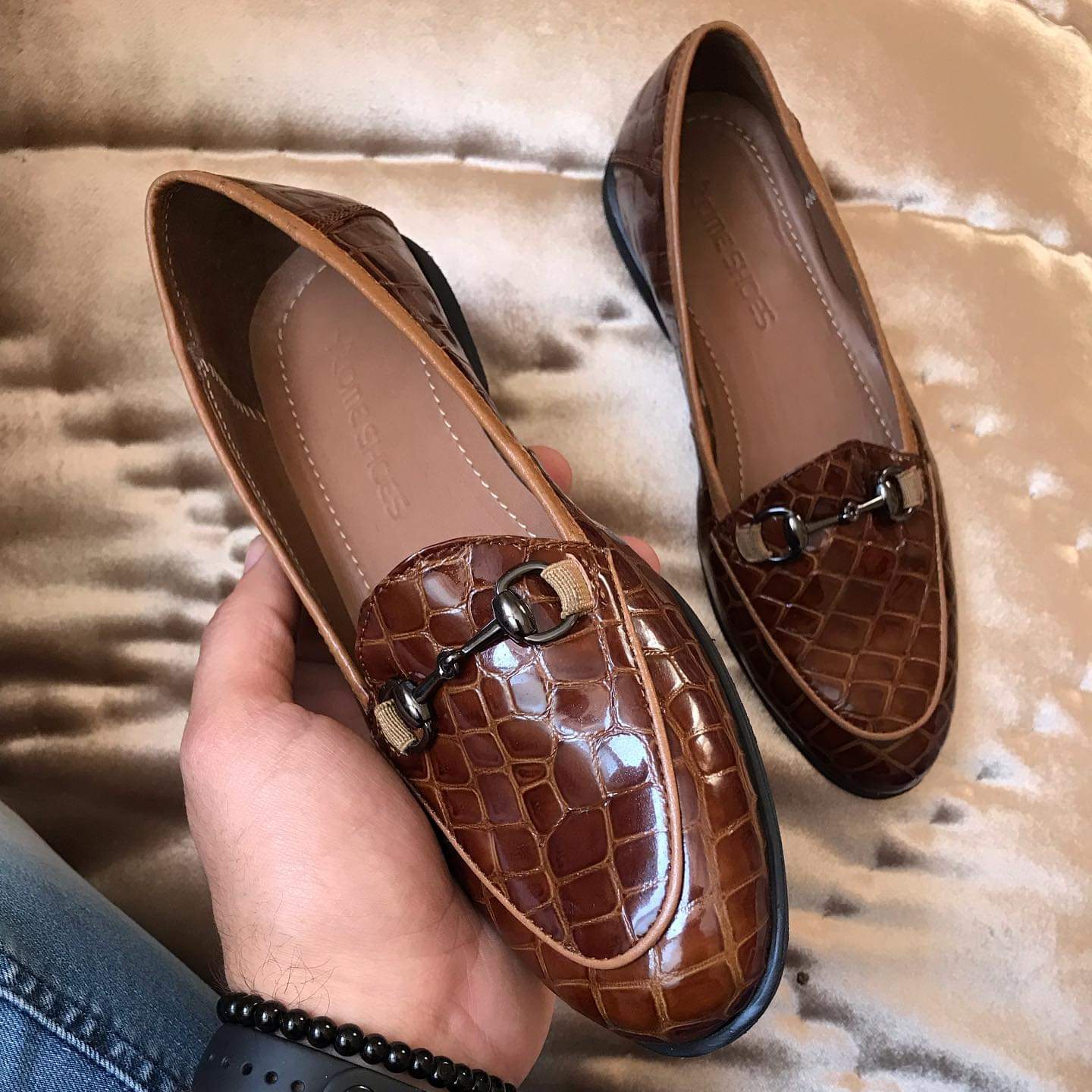 Mocassin en cuir demasquable Marron