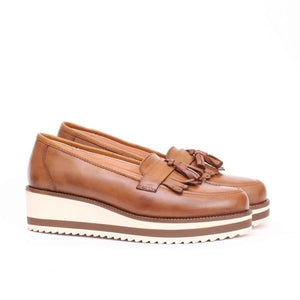 Chaussure en Cuir Marron tabac